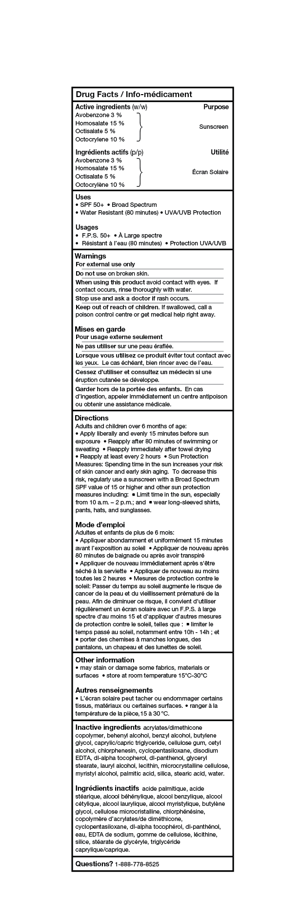 Drug Facts Table